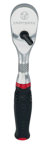 Front angle photo of Craftsman ratchet wrench with black grip, SKU CMMT86304V.