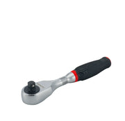 Photo of CRAFTSMAN ratchet wrench with black grip, silver head side view, SKU CMMT86304V.