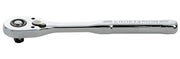 A chrome-plated ratchet wrench with a switch lever and the brand name 'Craftsman' engraved on the handle.