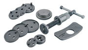 Photo of Craftsman disc brake caliper tool kit CMMT98365, metal tools on white background.
