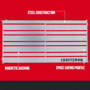 Photo of Craftsman CMMT99406 steel slotted magnetic backing panel, rectangular, space-saving profile, front angle.