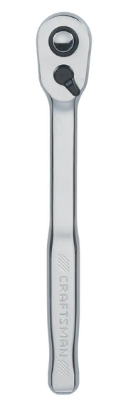 Photo of Craftsman ratchet wrench CMMT99431, silver finish, top view on white background.