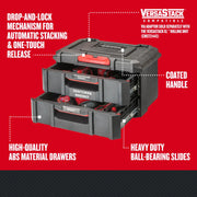 Craftsman drawer tool organizer CMST21404, black ABS drawers with coated handle, shown angled on white background.