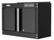 Craftsman CMST21802BK black wall cabinet with sliding doors, front angle on white background.