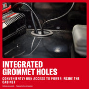 CRAFTSMAN cabinet grommet holes for power access, SKUs 0-29-808, CMST32615WG, CMST32615RB, CMST32615BG.