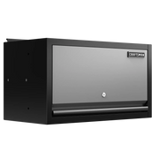 A metal wall-mounted storage cabinet with a locking door, branded with the Craftsman logo on the front.