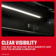 CRAFTSMAN magnetic light strip for cabinet, SKUs 0-29-808, CMST32616WG, CMST32616BG, CMST32616RB, interior illumination.