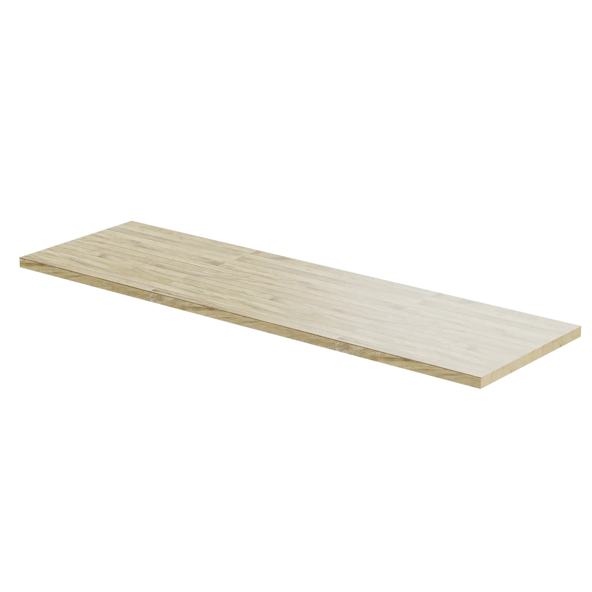 A rectangular wooden workbench top with a light natural finish, shown on a white background.