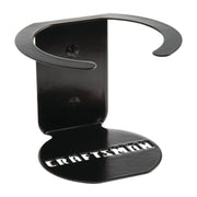 Front angle photo of Craftsman wall-mounted hose hanger, black metal, SKU CMST82694.