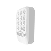 Photo of Craftsman wall-mounted wireless keypad CMX348 for garage door, angled view, white background.