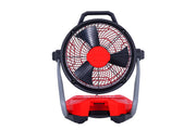 Craftsman portable fan CMXEFXA511214, red and black, front angle, white background.