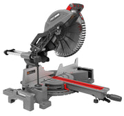 CRAFTSMAN sliding compound miter saw CMXEMAX69434505, gray and red, angled view on white background.