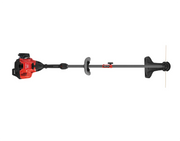 Photo of CRAFTSMAN string trimmer CMXGTAMDCS25, red and black, side angle on white background.