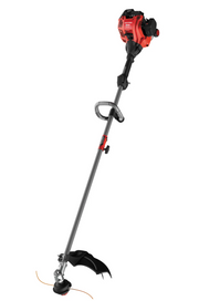 Photo of Craftsman CMXGTAMDSS25 string trimmer, red and black, side angle on white background.