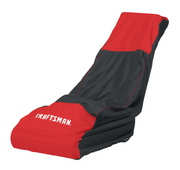 Craftsman lawn mower cover, red and black, side angle, SKU CMXGZAA52001701.