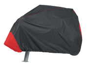 Craftsman mower cover CMXGZAA52002601, black and red, front angle on white background.