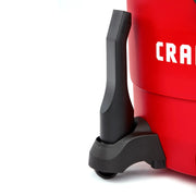 Close-up of Craftsman wet/dry vacuum wheel and accessory holder, SKU CMXZVBE38620, front angle on white background.