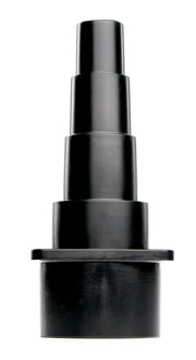 A black plastic stepped adapter, commonly used in photography for connecting different sized accessories or hoses to equipment.