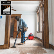 Photo of CRAFTSMAN CMXZVBE38735 wet/dry vacuum in use for drywall cleaning inside a renovated room.